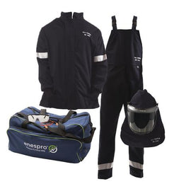 Enespro - 40 CAL Enespro Arc Flash KIT with OptiShield™ Vented Lift-Front Hood & MSA V-Gard® Hard Hat