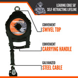 Malta Dynamics Leading Edge 50′ SRL with Snap Hook – Self Retracting Lifeline