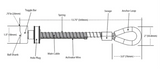 3/4" Precast Concrete Toggle Lok Anchor 5K