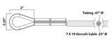 5K Wire Rope Sling - 3ft