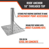 Roof Anchor 18" Threaded Top