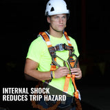 Malta Dynamics 4.5'–6' Double Leg Shock Absorbing Lanyard with Rebar Hooks & Snap Hook
