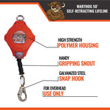 50′ Warthog® Series Self-Retracting Lifeline
