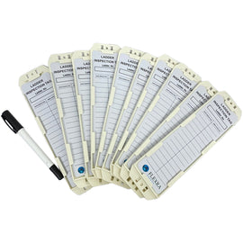 Ladder inspection tag kit (10 holders, 10 inserts & 1 pen)
