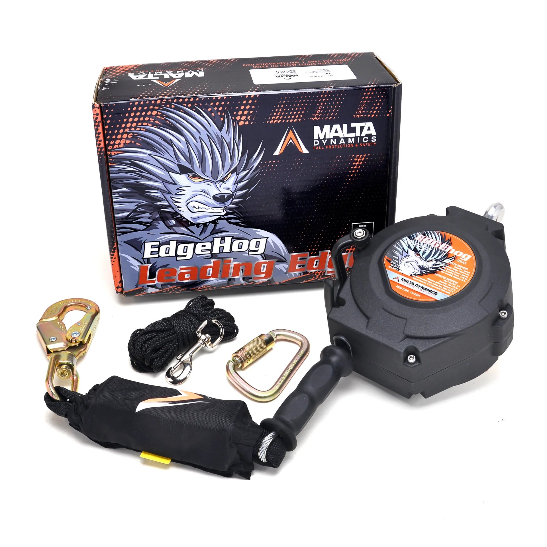 20’, 30’ & 50’ EDGEHOG SRL W/ SNAP HOOK, CLASS 2