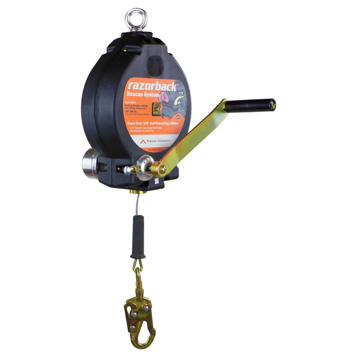 100’ Razorback 3-Way Recovery SRL With Snap Hook, Class SRL-R