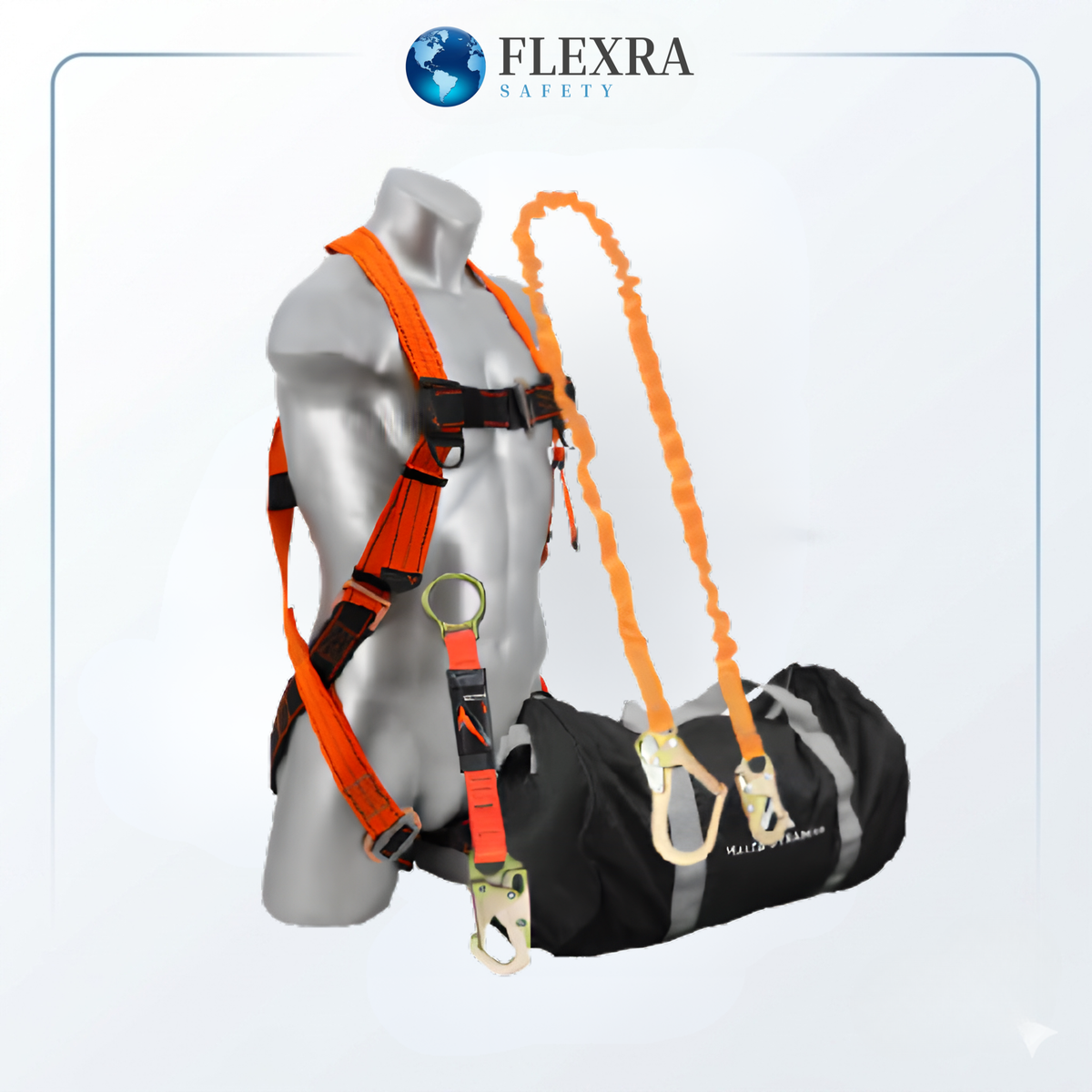 Malta Dynamics Warthog Pass Thru Safety Harness Fall Protection Kit with 6' Single Leg Shock Absorbing Lanyard