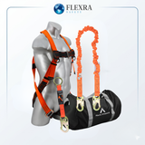 Malta Dynamics Warthog Pass Thru Safety Harness Fall Protection Kit with 6' Single Leg Stretch Lanyard
