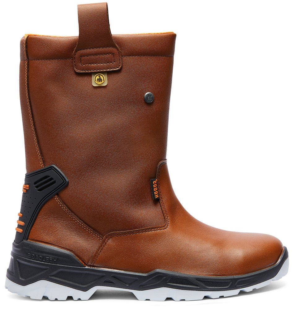 Crude S3 Safety Boots – Brown Leather, Steel Toe & Puncture Resistant