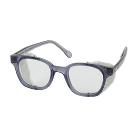 Full Frame Safety Glasses with Smoke Frame, Clear Lens and Anti-Scratch / Anti-Fog Coating