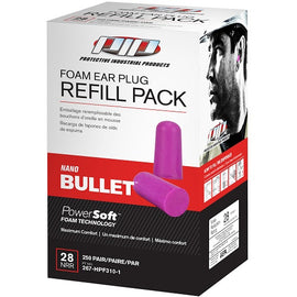 Nano Bullet™ - Compact Disposable Foam Ear Plugs Dispenser Refill Pack (250 pairs)