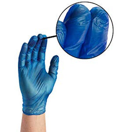 AMMEX - Vinyl Gloves, Disposable, Powder Free, Non-Sterile, 4 mil, Blue (Box of 100)