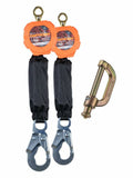 Malta C7102D Dual 6' Pygmy Hog SRLs w/ Steel Connector Snap Hooks