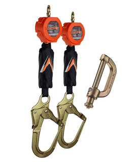 Dual 6' Pygmy Hog® Web Self-Retracting Lifeline with Connector Kit (Rebar Hook)