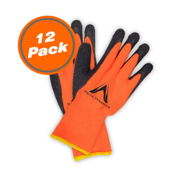 10n Thick Orange Brush Terry Gloves W/Latex Palm (12 Pair Pack)