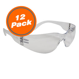 Clear Frame Safety Glasses (Pack of 12)