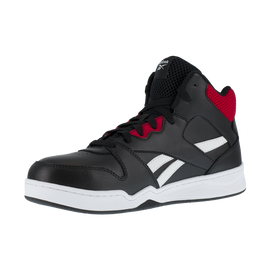 Men's High Top Work Sneaker - Black and Red
